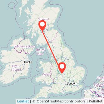 Glasgow Coventry train map