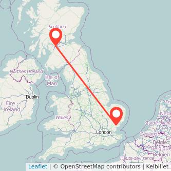 Glasgow Colchester train map