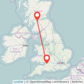 Glasgow Bristol train map