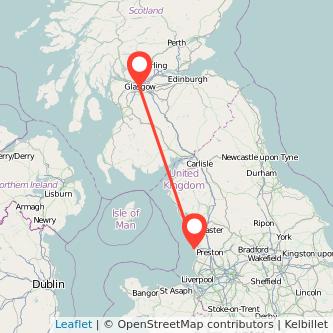 Glasgow Blackpool train map