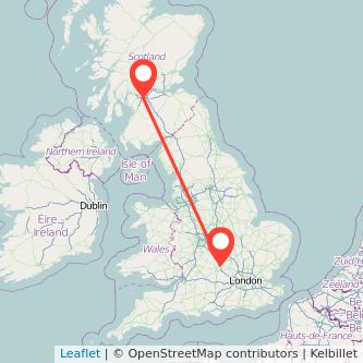 Glasgow Bicester bus map