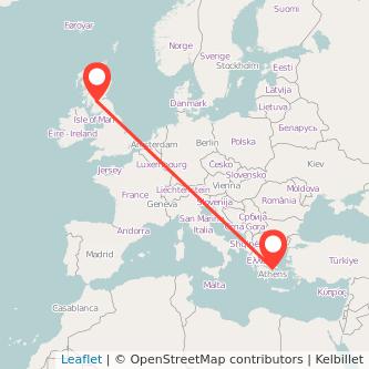 Glasgow Athens flight map