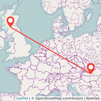 Glasgow Budapest train map