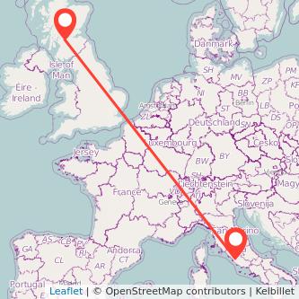 Glasgow Rome flight map