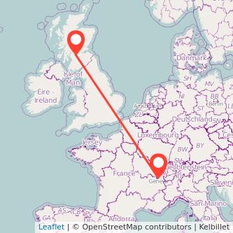 Glasgow Geneva train map