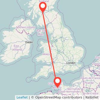 Glasgow Jersey flight map