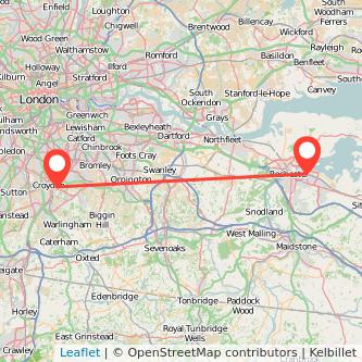 Gillingham Croydon bus map