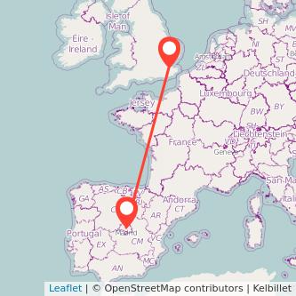 Gillingham Madrid train map