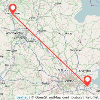 Gillingham Stoke-on-Trent train map