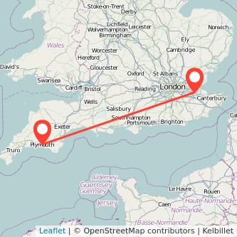 Gillingham Plymouth train map