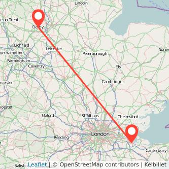 Gillingham Derby train map