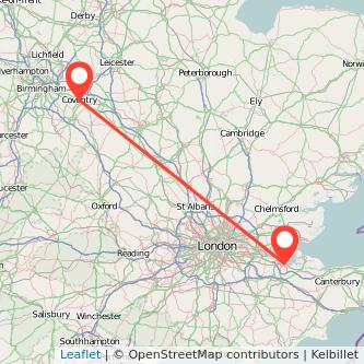 Gillingham Coventry train map