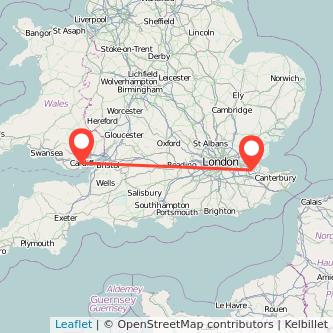 Gillingham Cardiff train map