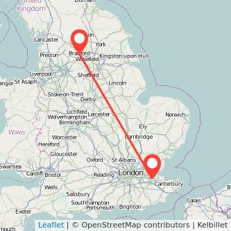 Gillingham Bradford train map