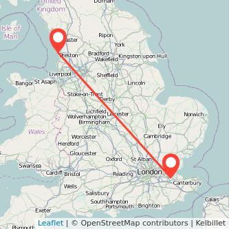 Gillingham Blackpool bus map