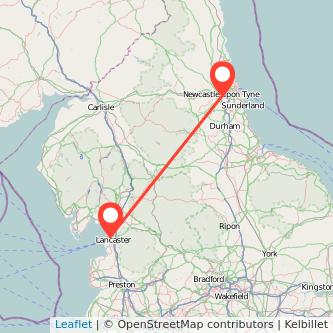 Gateshead Lancaster train map