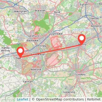 Fleet Woking bus map
