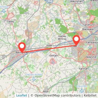 Fleet Basingstoke bus map