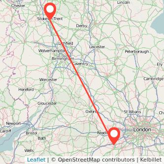 Farnborough Stoke-on-Trent train map