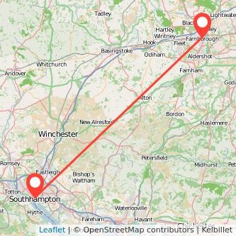 Farnborough Southampton train map