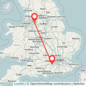 Farnborough Manchester train map