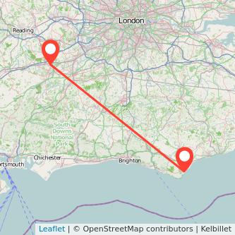 Farnborough Eastbourne bus map