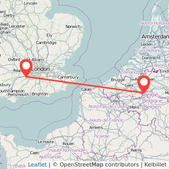 Farnborough Brussels train map