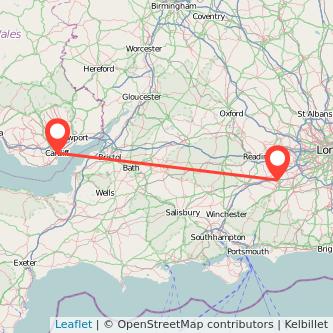 Farnborough Cardiff train map