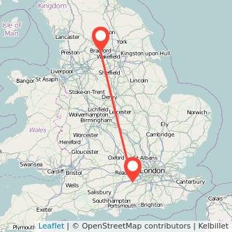 Farnborough Bradford train map