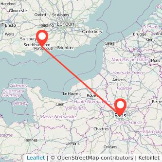 Fareham Paris train map