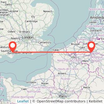 Fareham Brussels train map