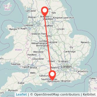 Fareham Bradford train map