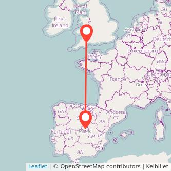 Exeter Madrid bus map