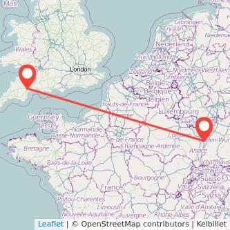 Exeter Strasbourg train map
