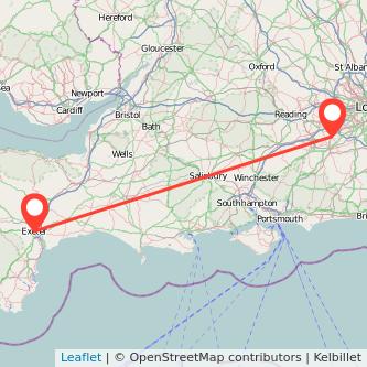 Exeter Woking train map