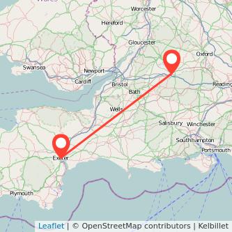 Exeter Swindon train map