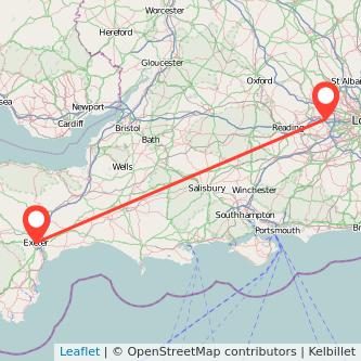 Exeter Slough train map