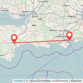 Exeter Portsmouth train map