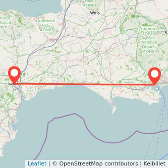 Exeter Poole train map