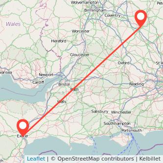 Exeter Northampton train map