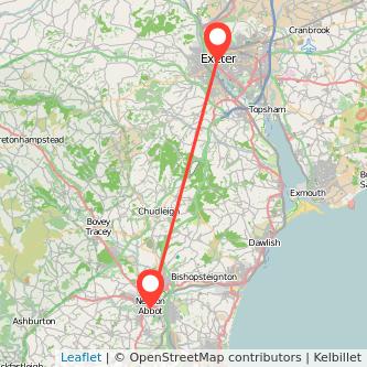 Exeter Newton Abbot train map