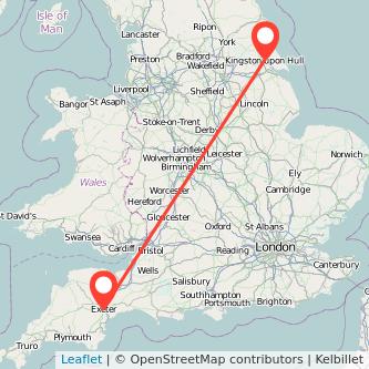 Exeter Hull train map