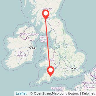 Exeter Glasgow bus map