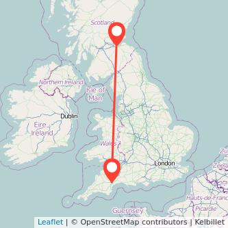 Exeter Edinburgh train map