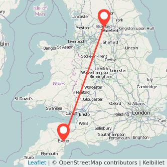 Exeter Bradford bus map