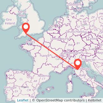 Exeter Florence flight map