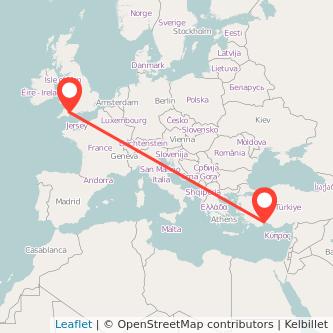 Exeter Antalya flight map