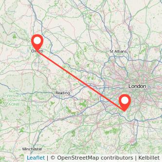 Epsom Oxford bus map