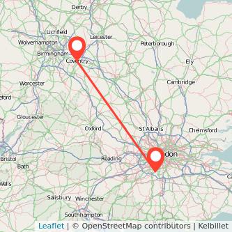 Epsom Coventry train map