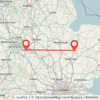 Ely Coventry train map